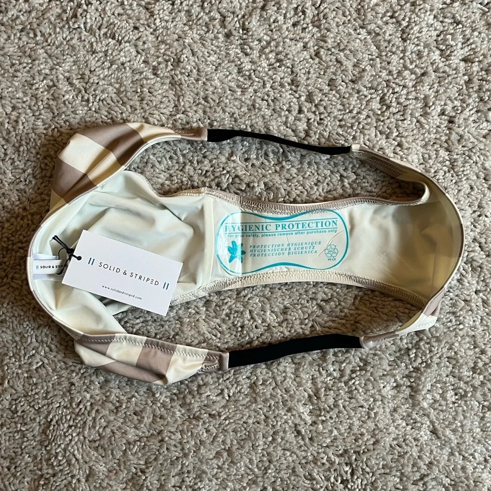 NWT Solid & Striped “The Morgan Bottom” in Tan and Cream Stripe | L